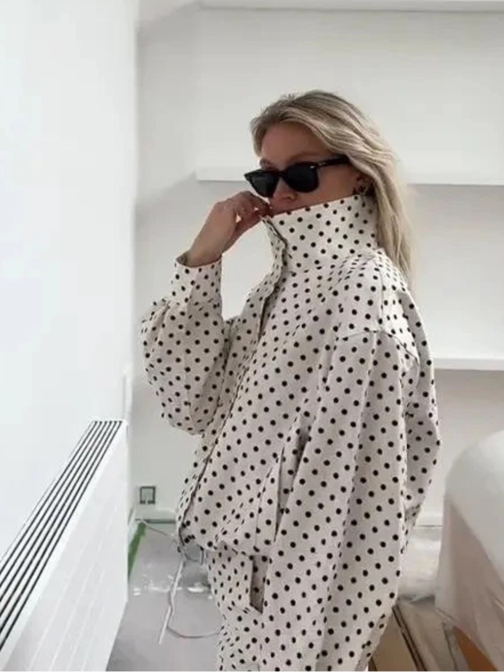 Zara Polkadot High Neck Jacket - Picture 4 of 14
